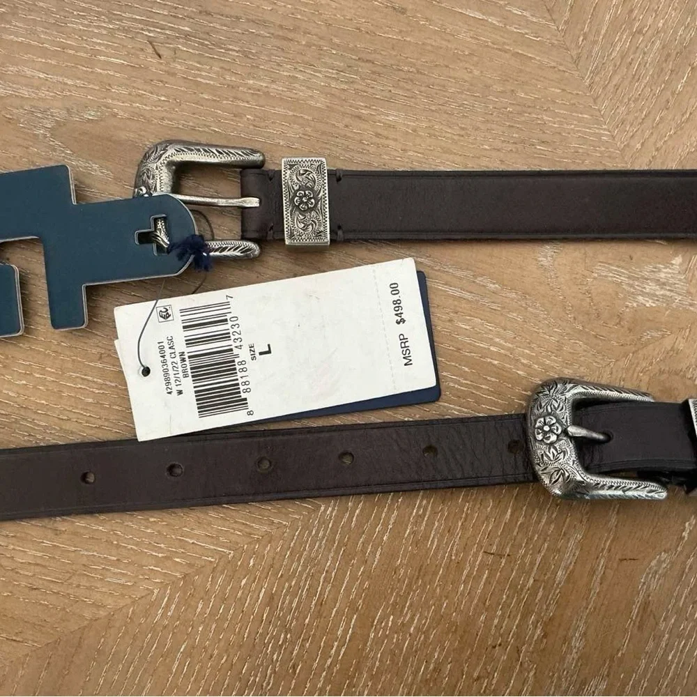 Polo Ralph Lauren Western Leather Double-Cachetta Buckle Belt